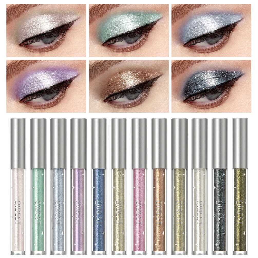 QIBEST Liquid eye shadow Stick Cosmetic eye shadow Pencil eyeliner Quick Dry Glitter eye shadow Contour eye shadowW241212