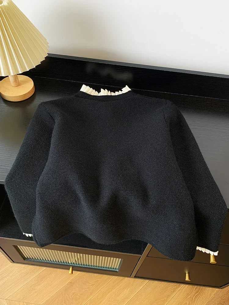 Love Button Knitted Cardigan Jacket Coat Lazy Sle Sweet Fashion Sweater Tops Womens Clothing 2024 Autumn NewXJ241212