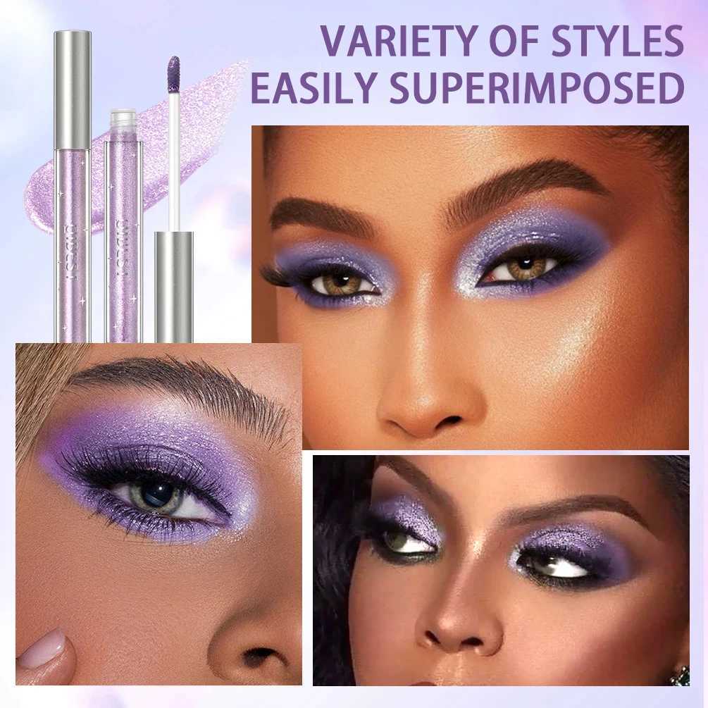 QIBEST Glitter Liquid Eyeshadow Long Lasting lescent Shiny Eye Shadow Sequins Lying Silkworm Shimmer Eyes Makeup CosmeticsW241212