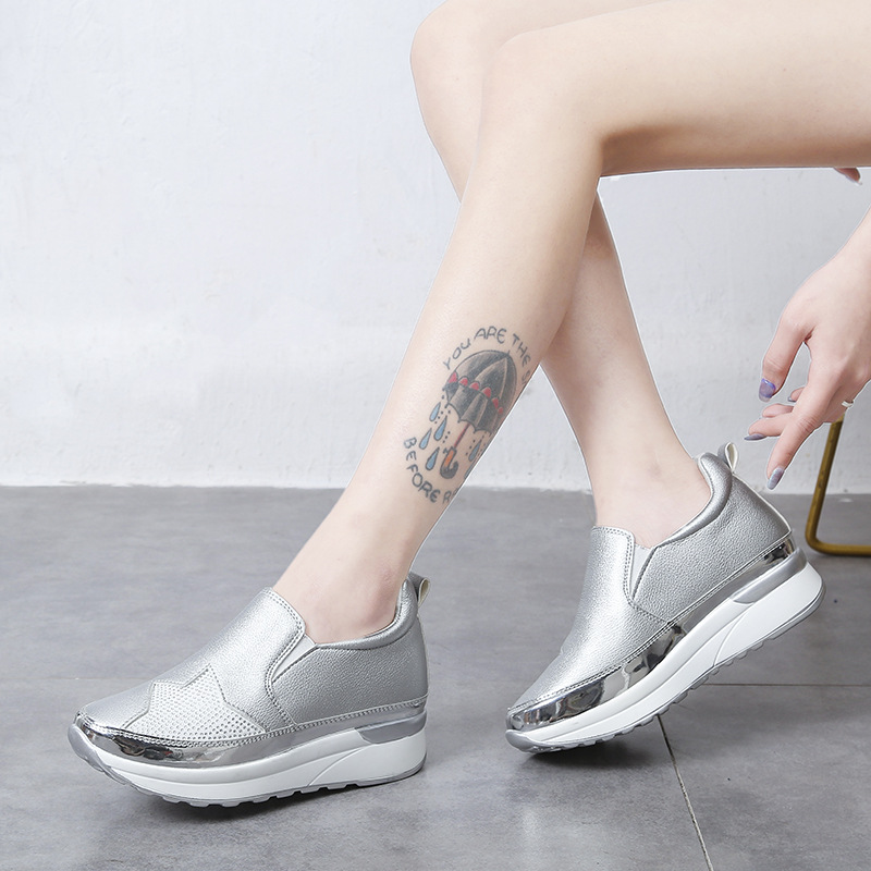 Loafers Rhie Star for Women - Slip-On Platform Shoes in Sier 4 SlipOn Platm 35-43