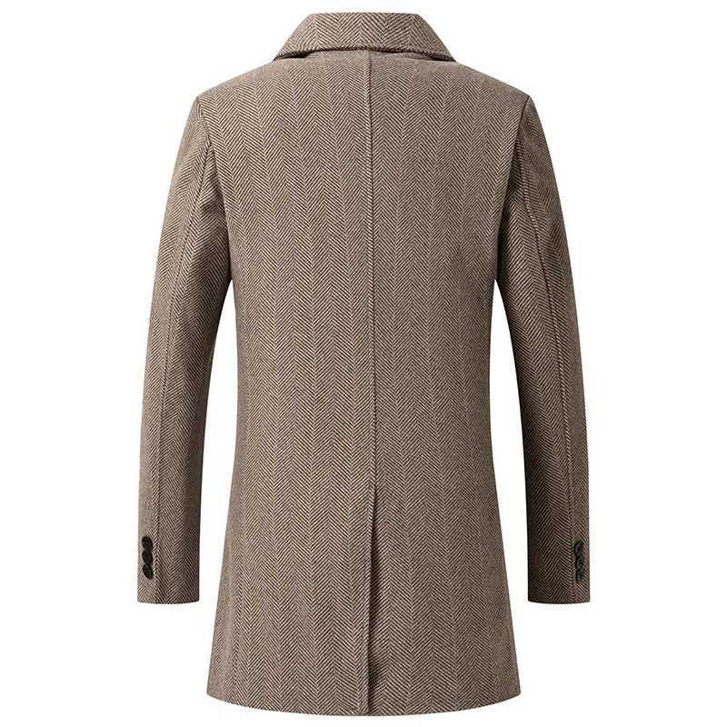 New Winter Men Double Breasted Woolen Coats Thicker Warm Cashmere Trench Coats Long Jackets High Quality Male Winter OvercoatsXJ241212