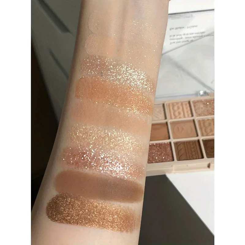 9 Color Eyeshadow Palette Matte And Shimmer Brown Eyeshadows Powder Long Lasting Blendable Eyeshadow CosmeticsW241212