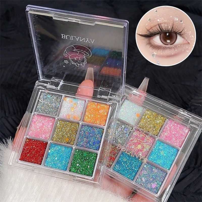 9Color Glitter Eyeshadow Palette Eyeshadow Palette Makeup Korean Charming Eye Glitter Palette Shiny Eye Shadow PigmentsW241212