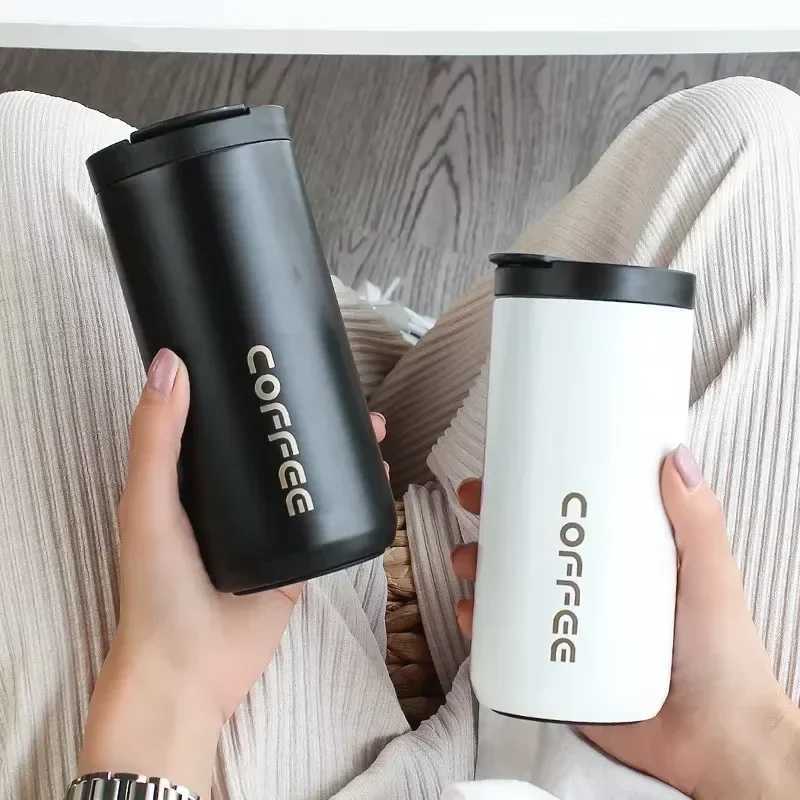 500ML stainless steel coffee hot bottle hot g leak proof car vacuum film coffee cup travel portable crazy bottle Y241211