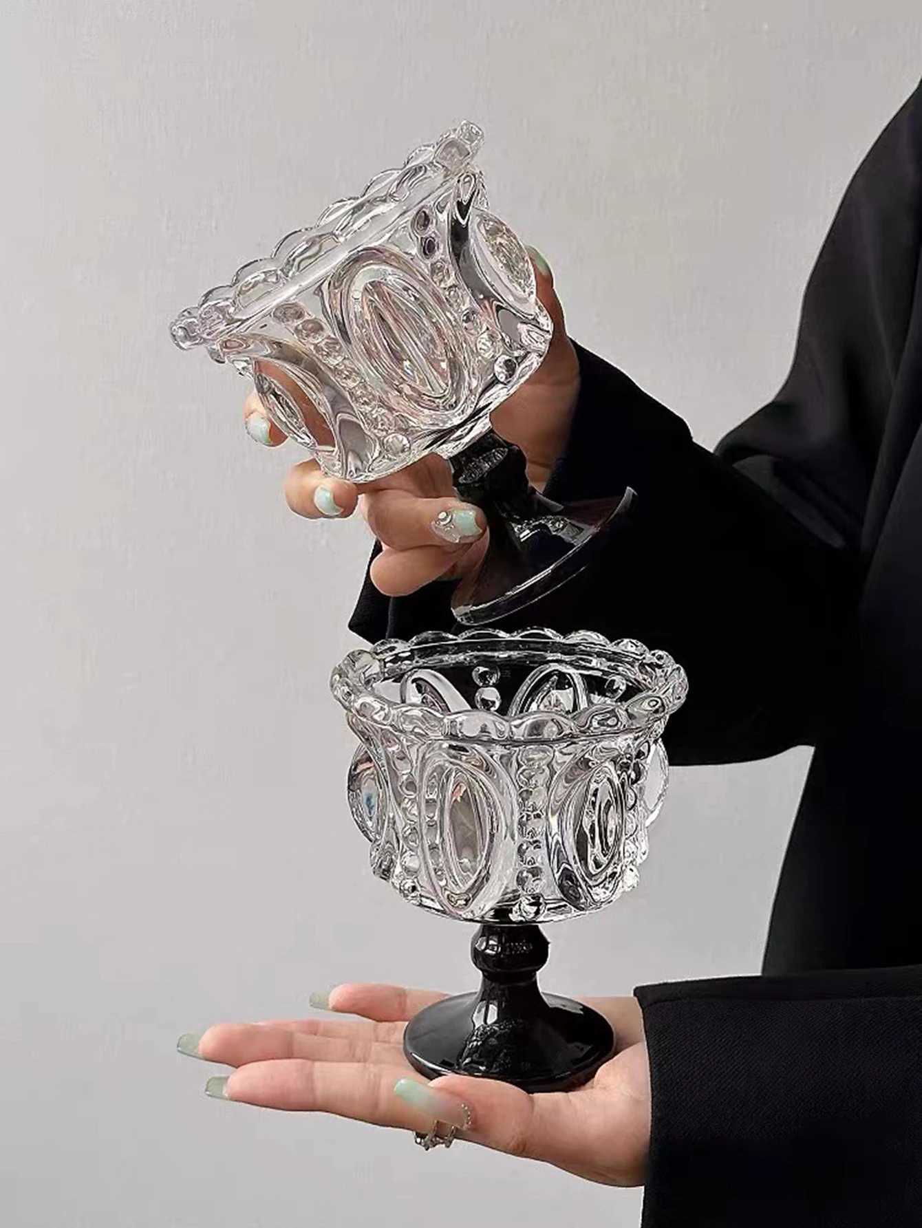 Vintage embossed brown high cup yogurt dessert cup retro style creative coffee cup Y241211