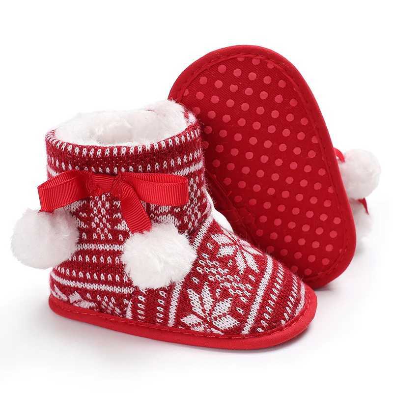 Boots Christmas Warm Soft Shoes Baby Toddler First Walkers Winter Boys Girls Xmas Cosplay Cute Cartoon Kids Animal H241212UCME