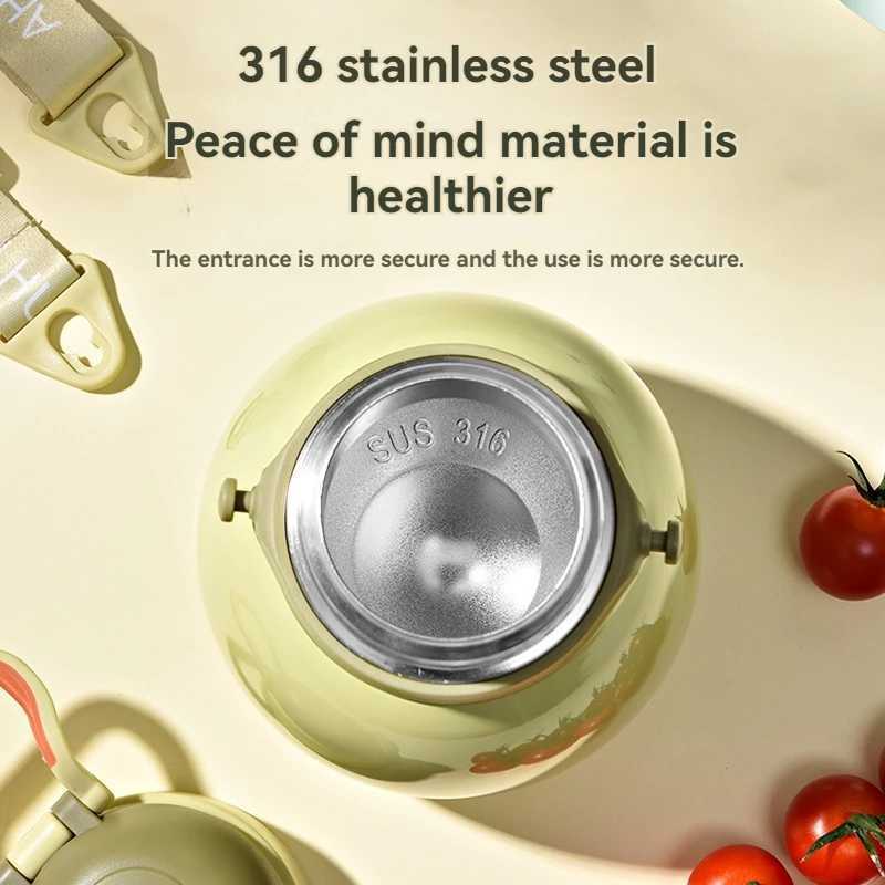 700ML large capacity 316 stainless steel vacuum cleaner cup solid color portable leak proof sports water bottle Y241211