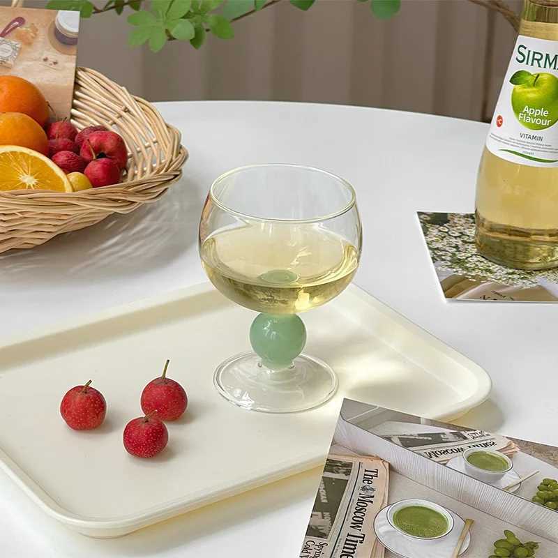 Nordic Cup Cute Green Ball Cup Champagne Cocktail Cup Short Dried Chrysanthemum Milk Shake Y241211