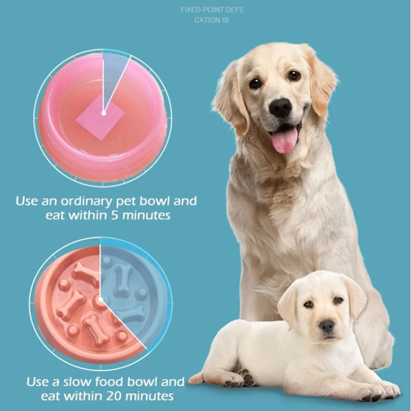 free shipping Wholesale Anti Chocking Slower Feeder Dog High Quality PP Anxiety Pet Food Feeding Bowl