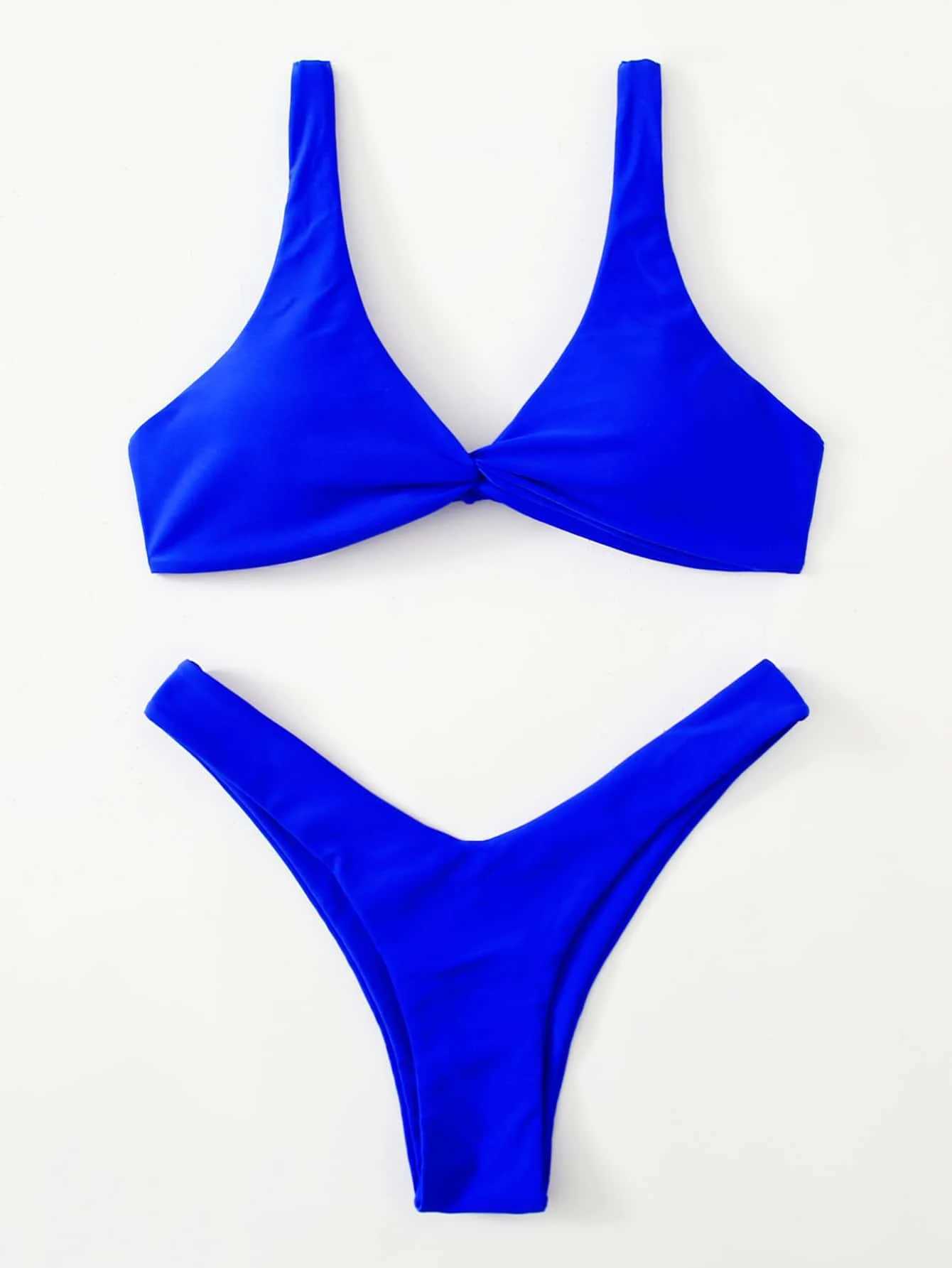 ZTVitality Solid Tie Sexy Bikini 2021 Hot Sa Padded Bra High g Bandage Push Up Bikini Set Brazilian Swimsuit Women SwimwearXJ241212