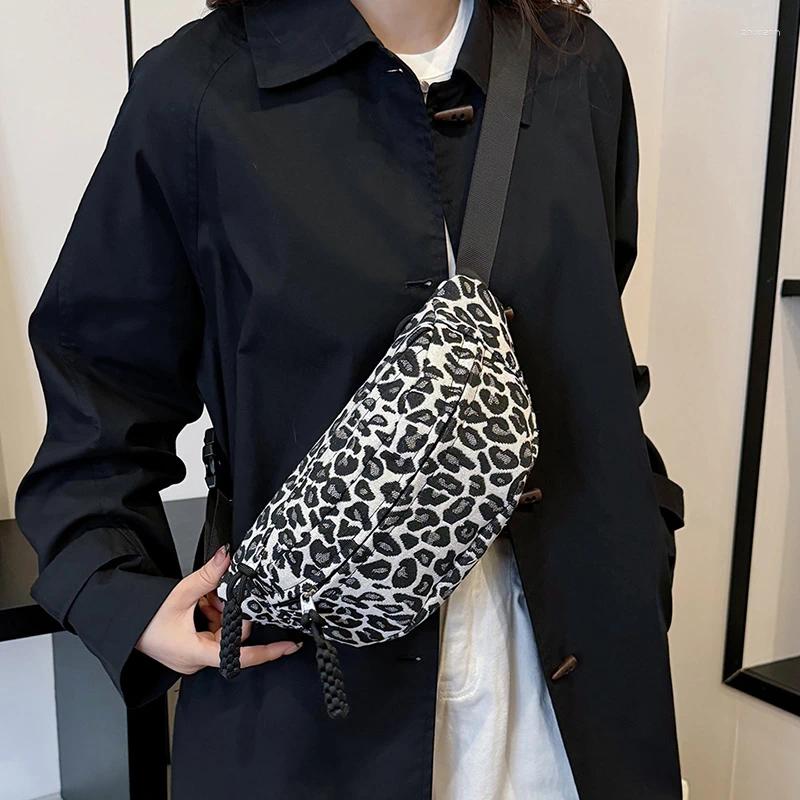2025 NEW Waist Bags Canvas Zipper Packs 2025 High Quality Leopard Print Casual Crossbody Soft Versatile Commuting Chest zhanyishengli