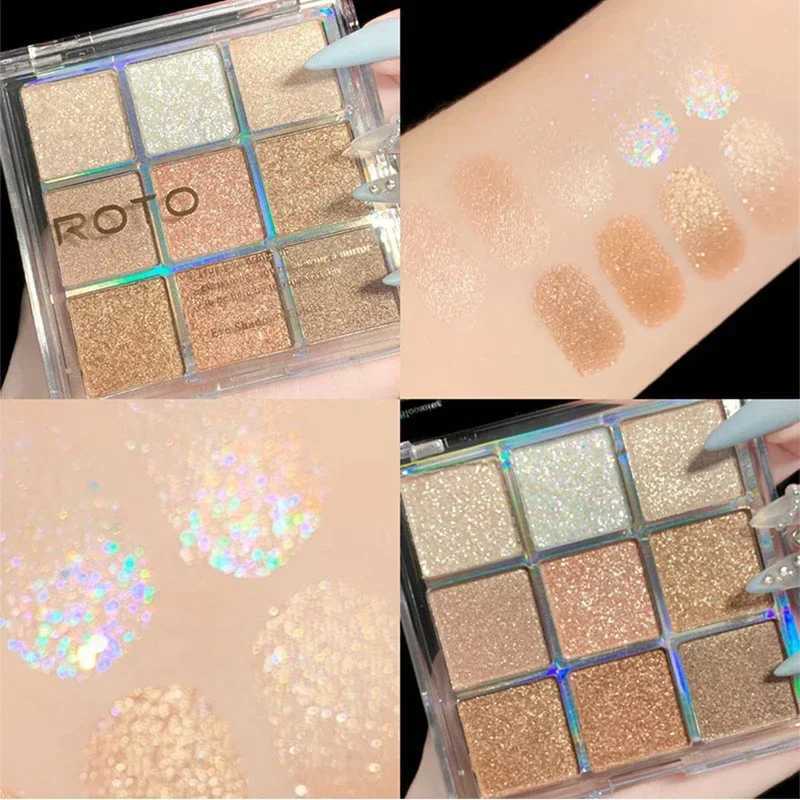 9-color super nude matte eye shadow palette flash durable waterproof eye shadow tray flash eye shadow pigment makeupW241212