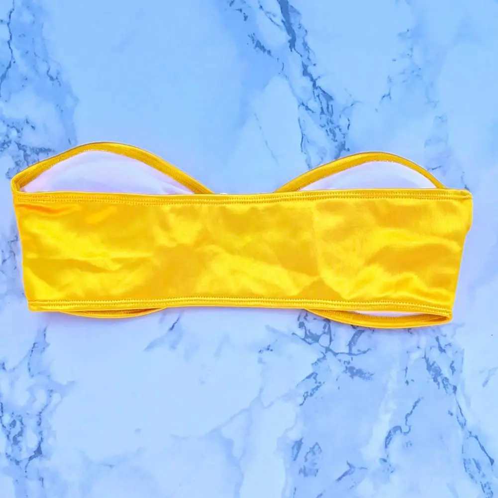 Women Bikini Set Off Shoulder Satin Bikini Set with Quick Dry Padded Wir Swimsuit for Women Hot Spring Bathing Suit LadyXJ241212