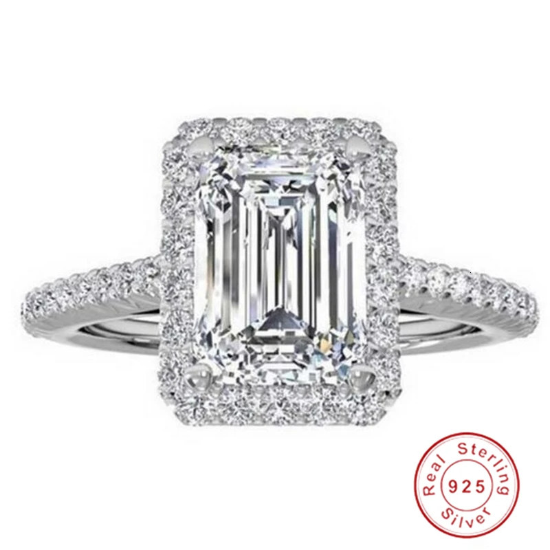 Vintage Anniversary Ring 925 Pure Silver Eternal Engagement Wedding Bridal Party Jewelry 241210