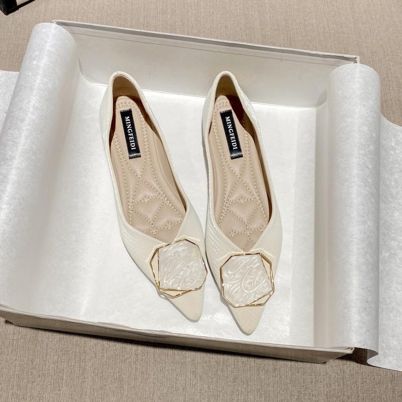 Designer Pumps Silk Shoes Woman Bridal Wedding Medium High Heels Ladies Office Dress Metal Buckle Loafers Cute Mary Jeans