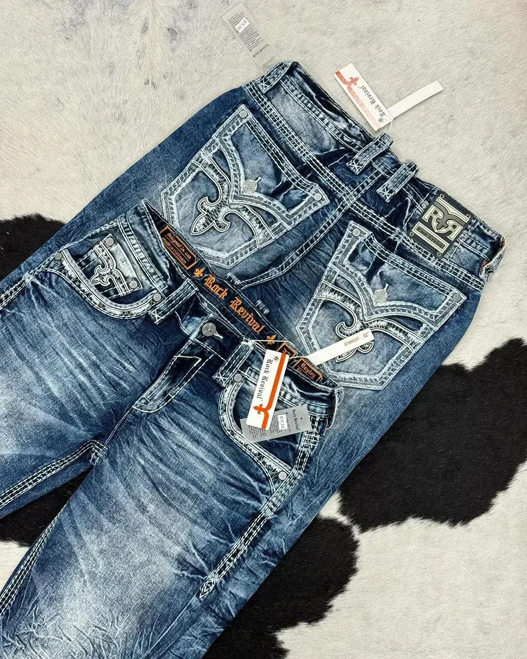 Street washed retro trend loose fitting casual jeans Gothic hip-hop retro straight leg pants Y2K high waisted pants 241211