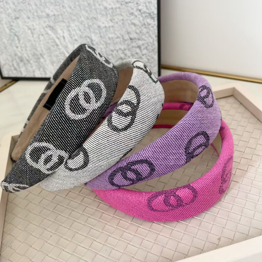 Fashion Headband for Women Girls Wide Edge Cross Bowknot Hair Hoop Outdoor Head Accessories Classical Jewelry Metal Letters HairJewelry Christmas Gifts