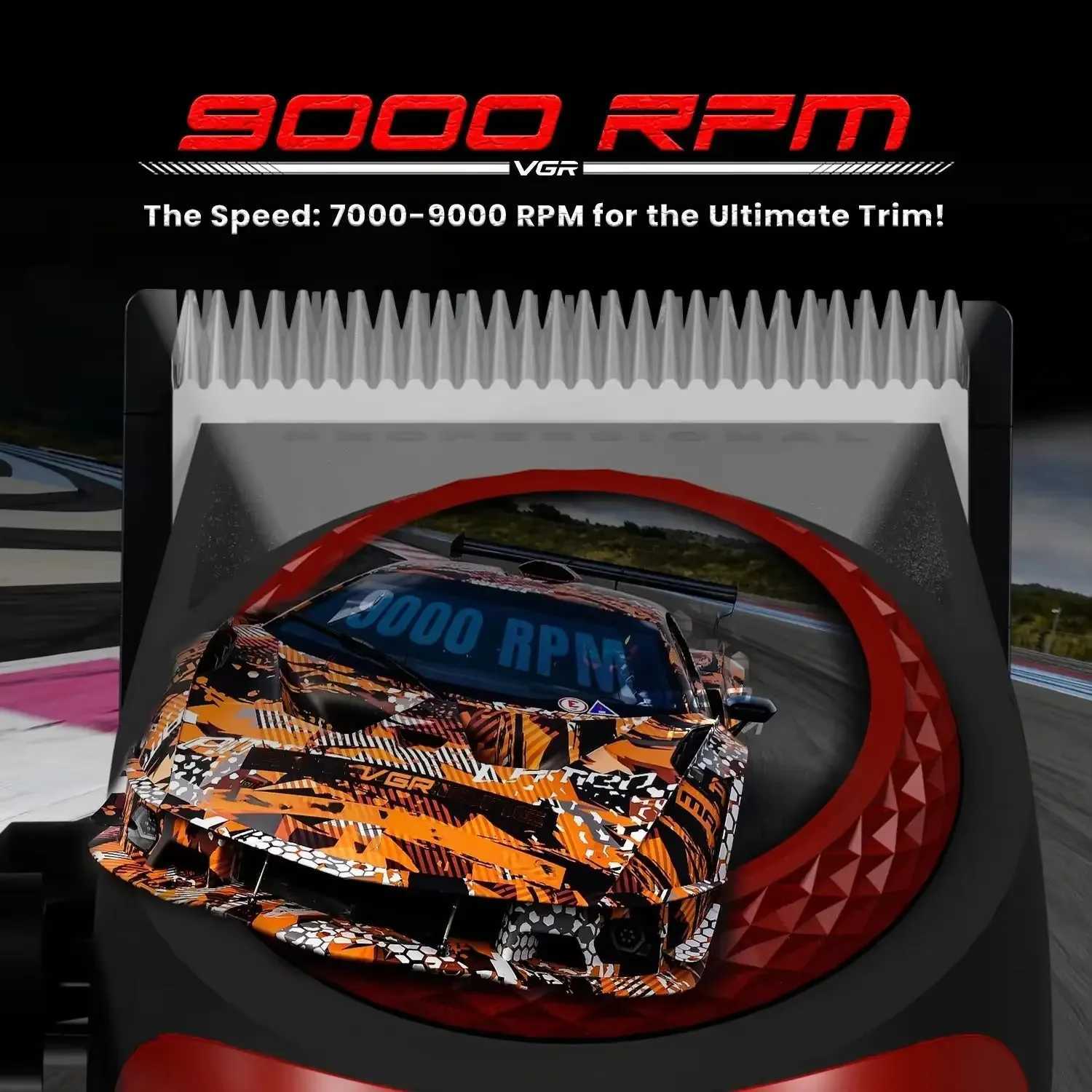 VGR Hair Trimmer Professional Cordless Hair Cutting Machine Electric Hair Clipper 9000 RPM Barber Clipper Trimmer for Men V-001 W241212
