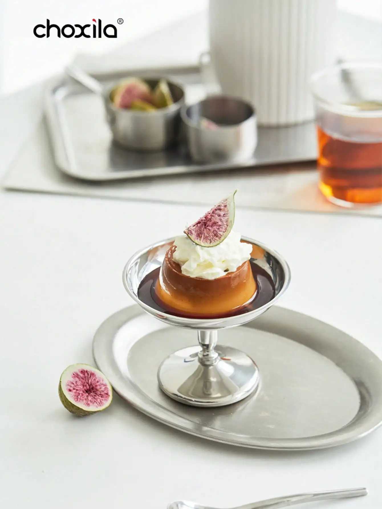 1 stainless steel cup high bowl afternoon tea pudding dessert cup cute candle holder Y241211