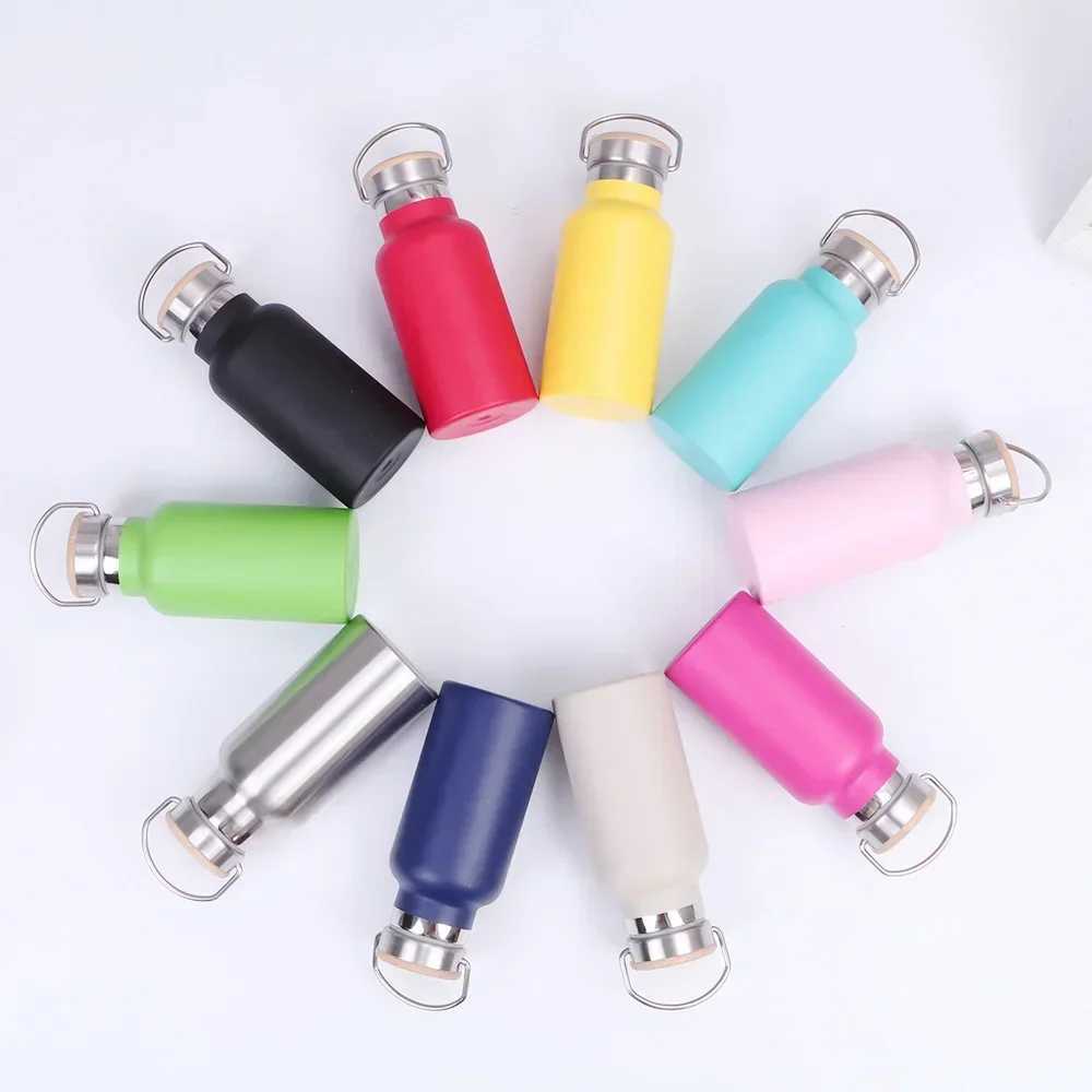 Stainless steel hot water bottle cup with lid portable outdoor vacuum valve cover childrens water bottles 350ML 500ML 750ML Y241211