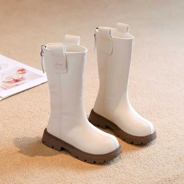 Boots Korean Version Tall Brown 2024 British Wind Riding Boots Autumn Winter Girls Black Foreign Trade New Long Boots H241212