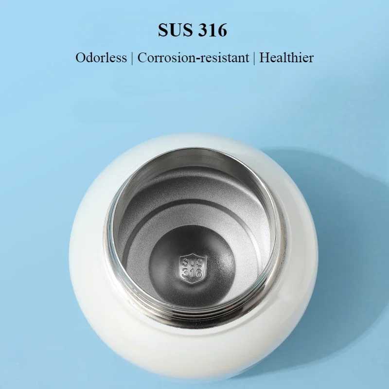 316 SUS hot cup stainless steel double drink coffee portable pot cup with straw 680ML Y241211