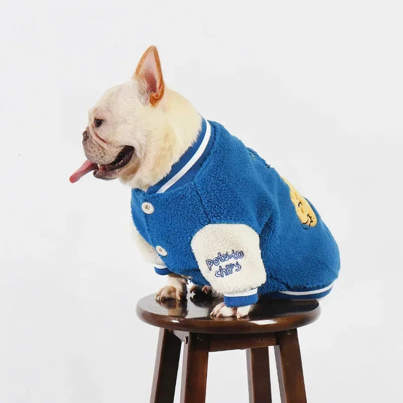 Fashion Pet Dog Clothes for Small Dogs French Bulldog Outfit Plush Jacket for Pet Puppy Coat Winter Warm Dog Jacket Pug Costume 241212