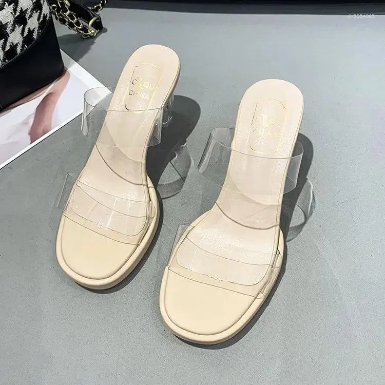 Slippers Shoes Womens Outdoor Big Size Rubber Flip ps Low Pantofle Heeled Mules Jelly Slides Fashion Hawaiian 2024 High Trans