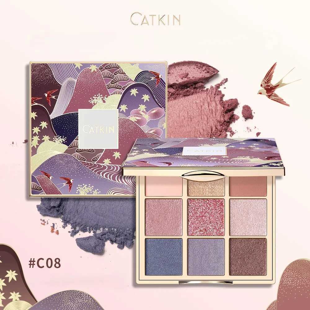 CATKIN eye shadow palette makeup matte shimmer 9 colors high pigment cream texture natural bronze neutralW241212