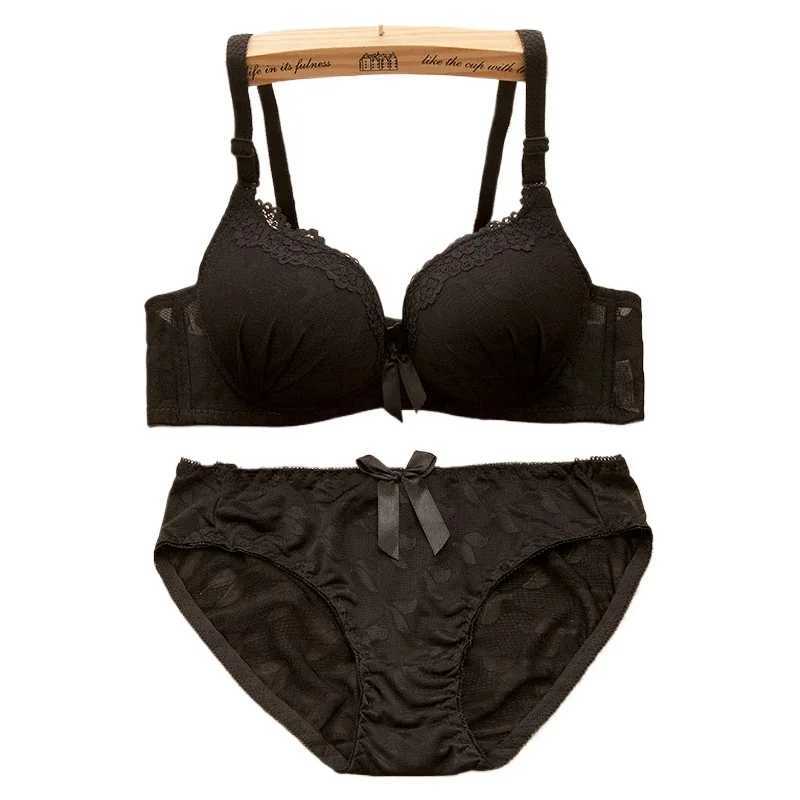 Girl Sweet Wireless Bra Lace Bows Underwear Sets Breathable Small Breast Bralette Top Briefs for Women Teen Girl Lingerie SuitsXJ251106