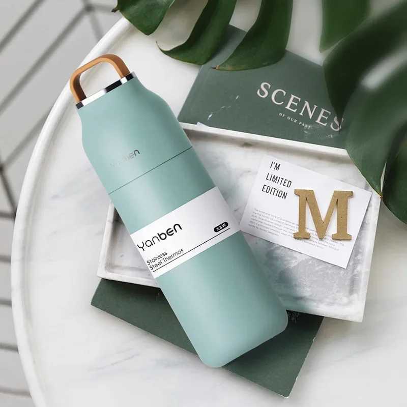 500ml stainless steel portable thermos hot water vacuum bottle leak proof thermos Y241211