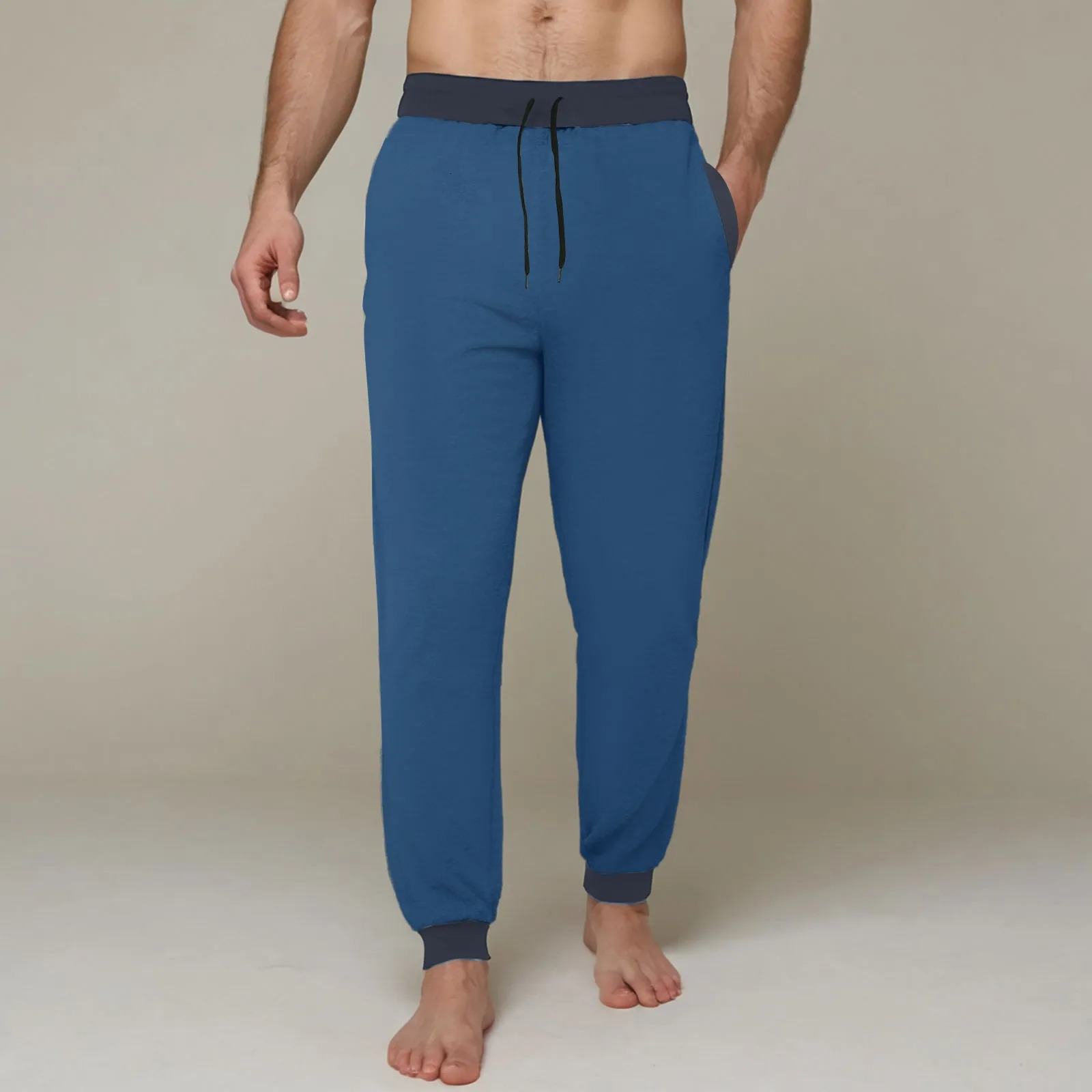 Cotton Pants For Mens Pajama Bottom Simple Fashion Soft Comfy Lightweight Elastic Waisted Drawstring Sweatpant Daily Fall Outfit 241203Z