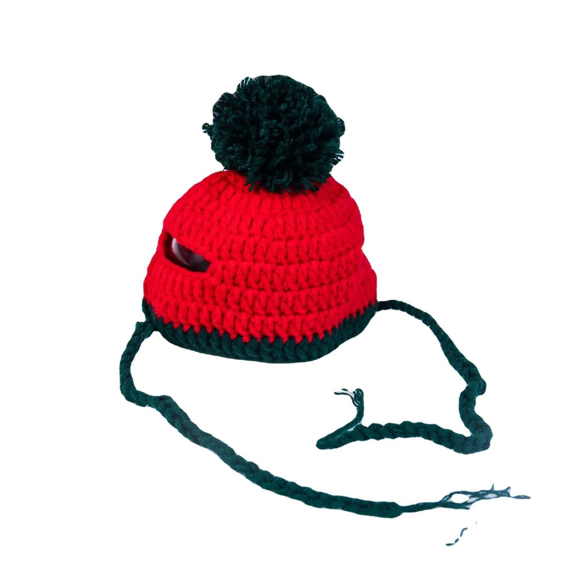 Dog Winter Wool Hat Cute Pet Hat Cute Pet Hair Ball Christmas Headwear Dog Clothing Cat Hat Dog Helmet M241212