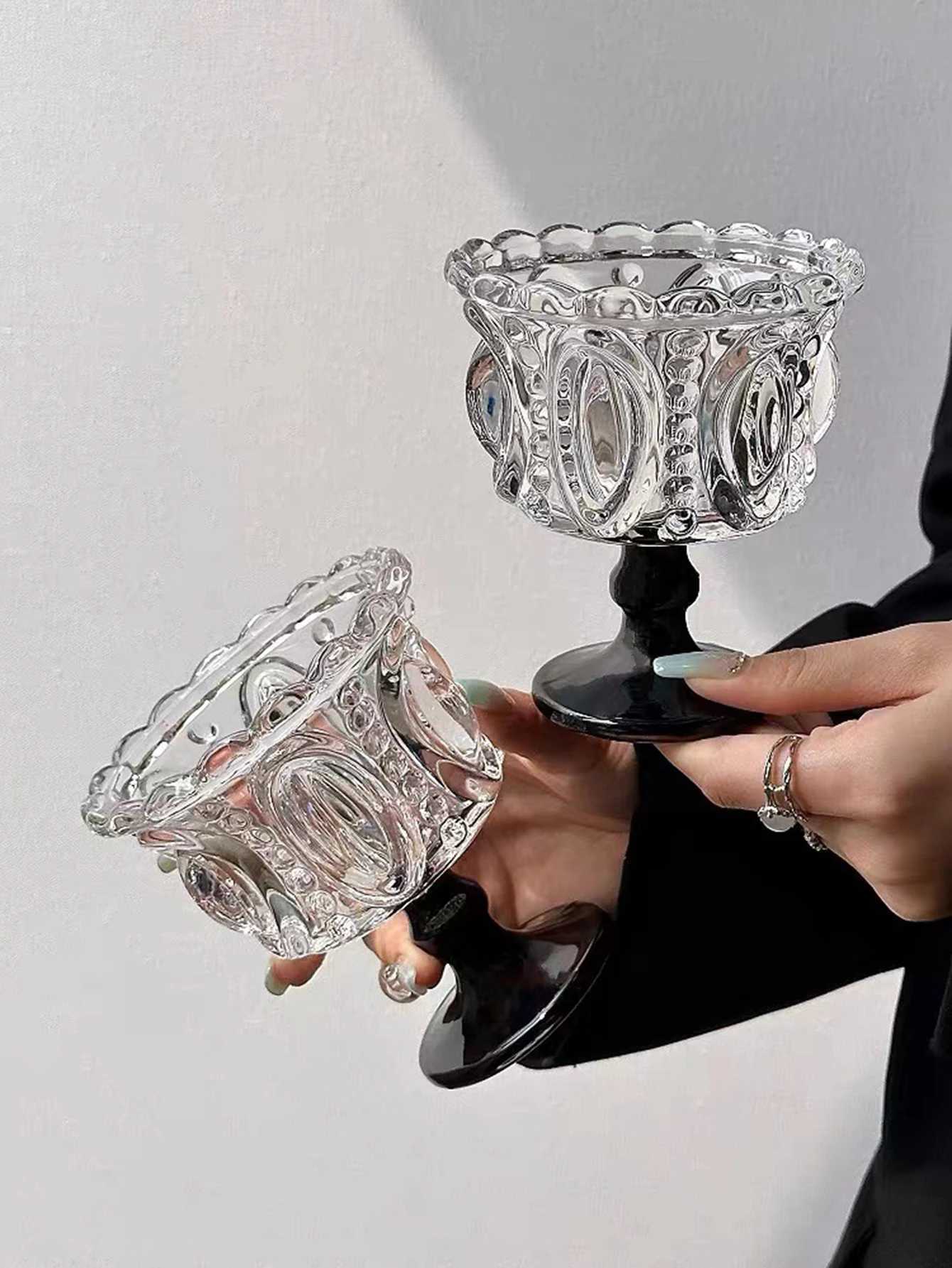 Vintage embossed brown high cup yogurt dessert cup retro style creative coffee cup Y241211