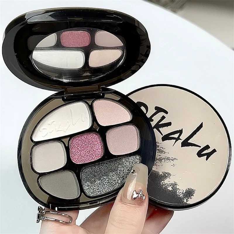 Smoke Pink Eyeshadow Palette Matte lescent 8 Colors Eye Shadow Cool Night Black Purple Brown Glitter Eyes Makeup CosmeticsW241212
