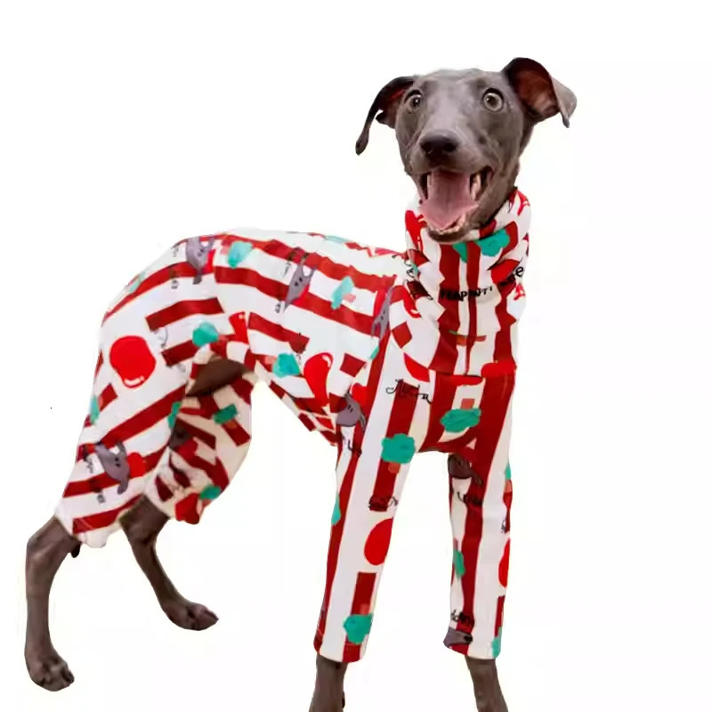Christmas Warm Italian Greyhound Dog Clothes Winter Four-Legged Whippet Dog Sweater for Medium Airless Terrier Dog Clothing 241212