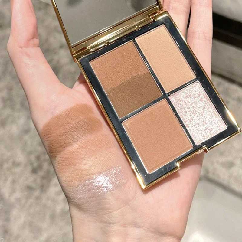 5-Color Eyeshadow Palette Glitter Earth Color Contouring Bronzer Pigment Shiny Matte Caramel Brown Color Eyes Makeup PaletteW241212