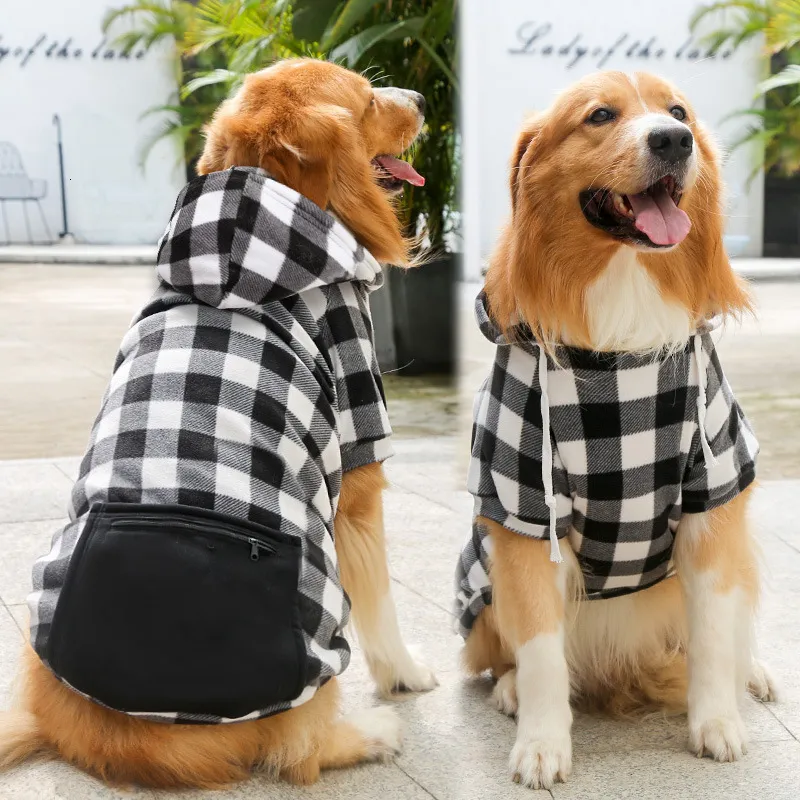 New New Designer Warm Plaid Winter Big Coats Detachable Outfit Soft Hoodies Hat For Cat Two Color Cloth For Small Dog HF68