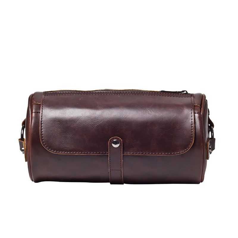 Luxury Retro Barrel Shaped Shoulder Bags Men Crossbody Bag Fashion Design Messenger Bag Mens Crossbody Shoulder Bag Male 2021C241212