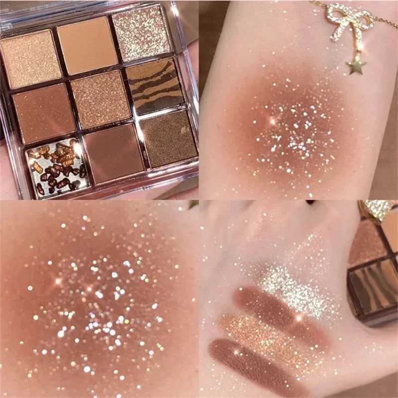 9 Color Chocolate eye shadow Palette Matte Earth Color eye shadow Tray Shiny Sequins eye shadow Lasting MakeupW241212