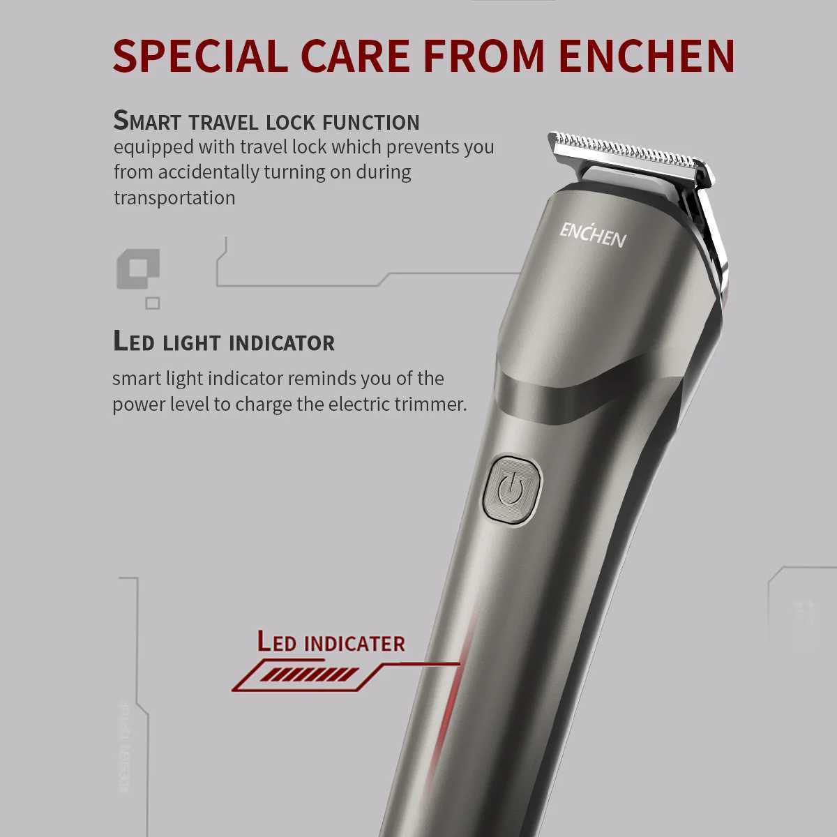 ENCHEN Hair Trimmer Professional Hair Clipper Multi functional Portable Body Trimmer Shaver for Men - Beardo 2 W241212
