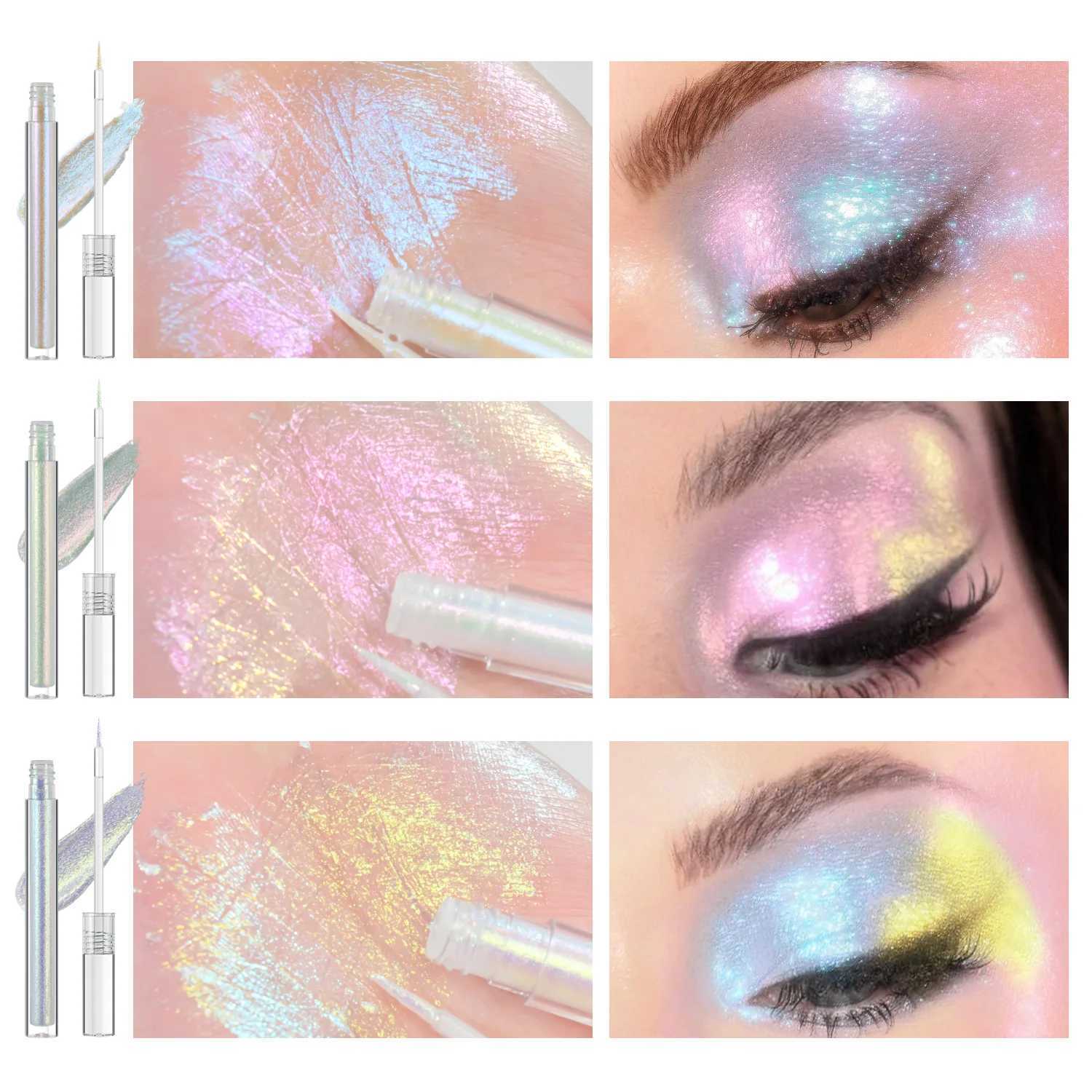 JUR MORNIER 3 pieces of two-color eye shadow liquid suit High pigment waterproof More use of eyeliner fluorescent eye shadow flash MskeupW241212