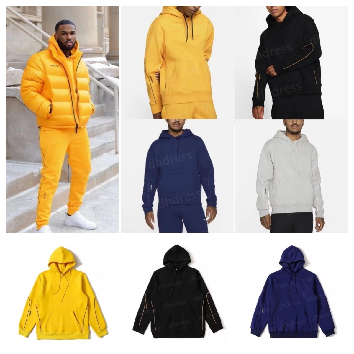 Mens Hoodies NOCTA Tracksuits Pullover Thick Tech Fleece Sweatshirt Sports Jackets Pants Set 2 Piece Men Women Joggers Sweatshirts Pants Running Outerwear Sets hy