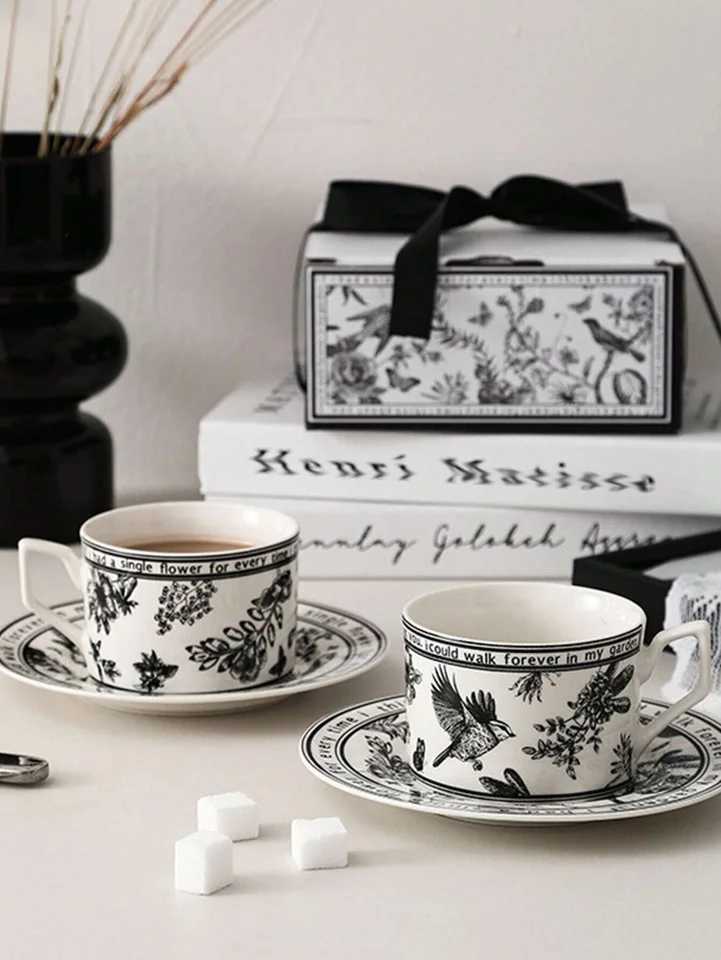 3-piece retro ceramic coffee set - perfect for cappuccinos latte etc. - premium discount gift box with g Saucer Y241211