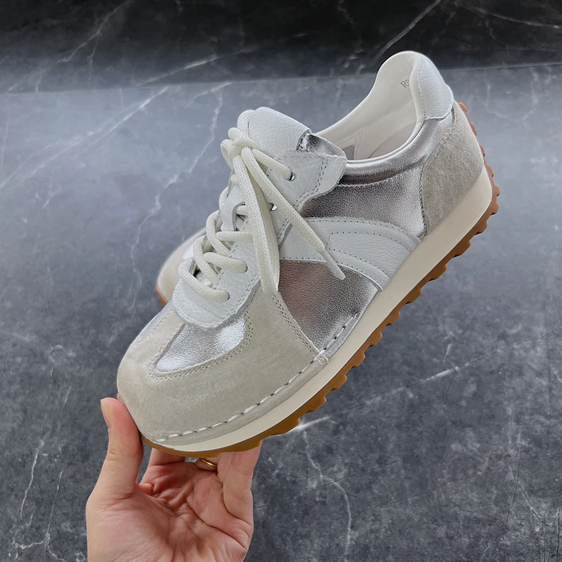Forrest Gump Shoes Women Genuine Leather Spring Flat Women Moral Training Shoes Casual Sneakers Women