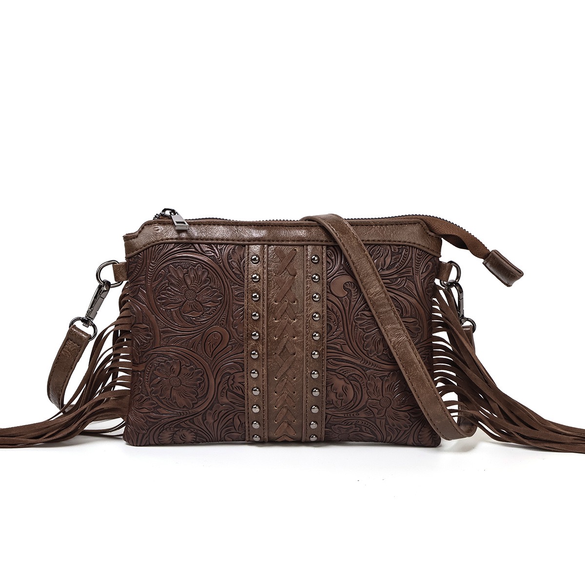 Western Bohemian style Su New crossbody emed mobile phone autumn women 2024 shoulder bag high-end feeg