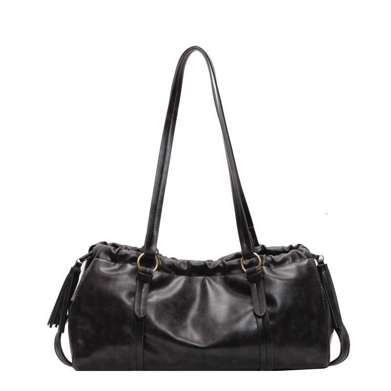 Retro high-end women's Korean version large capacity pleated cloud versatile texture commuting single shoulder armpit bag 2024 new style temperam