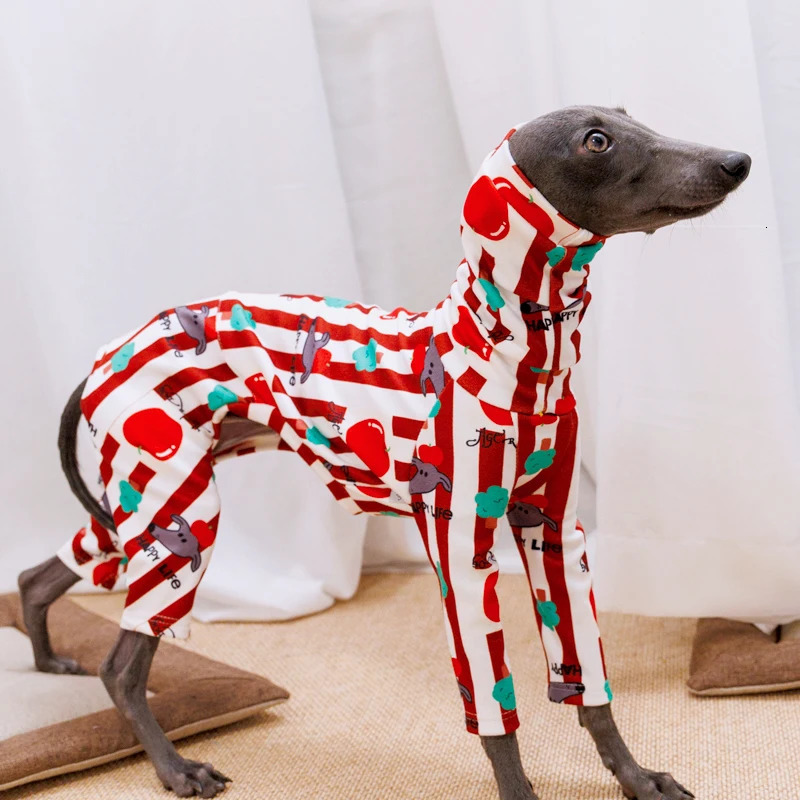 Christmas Warm Italian Greyhound Dog Clothes Winter Four-Legged Whippet Dog Sweater for Medium Airless Terrier Dog Clothing 241212