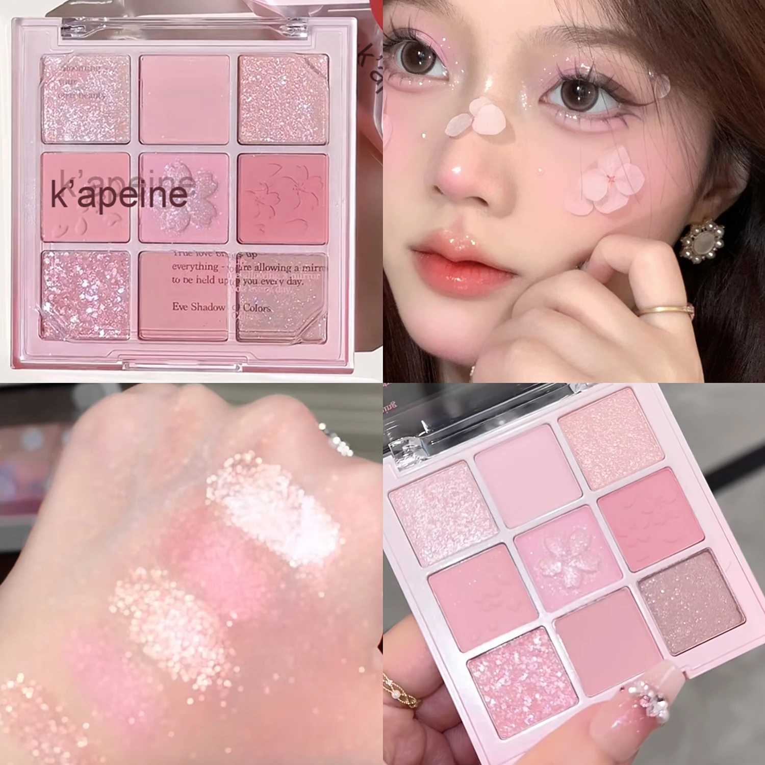 Sakura Nine-color Eyeshadow Palette Glitter Peach ly Eye Shadow Nude In Lasting Korean Charming Eyes Make Up PaletteW241212
