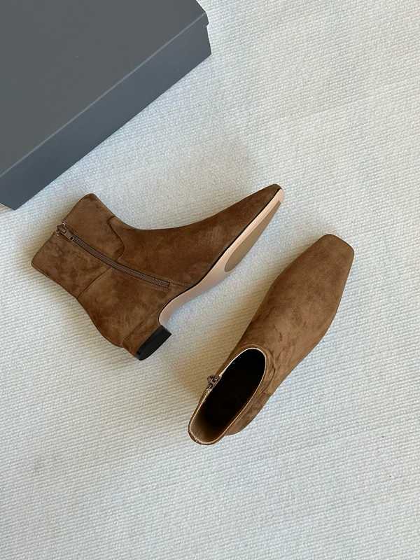 Withered British Suede Handmade Cowhide Stihing Chelsea Boots Fi Ladies Commuter Minimalist Womens Boots ShoesXJ241212